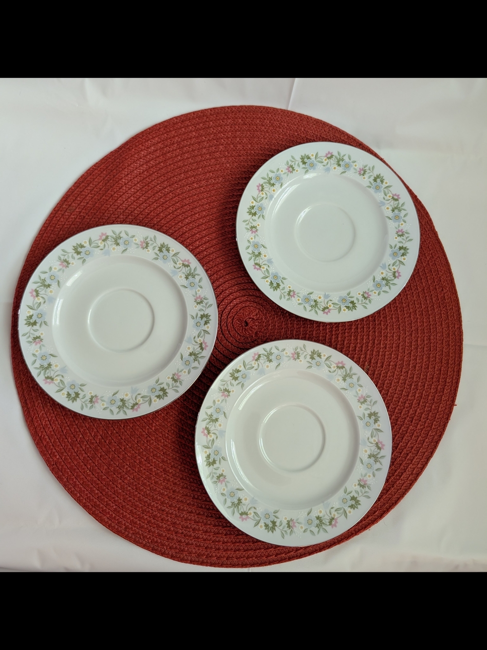 Set of 3 Johann Haviland Bavaria Germany Floral Saucers